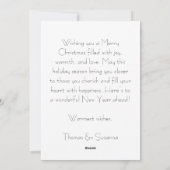 Aangepaste kerstkaart met feestelijke groet (Achterkant)