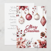 Aangepaste kerstkaart met feestelijke groet (Voorkant / Achterkant)