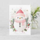 Aangepaste kerstkaart met feestelijke groet (Staand voorkant)