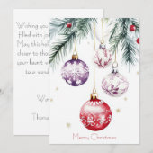 Aangepaste kerstkaart met feestelijke groet (Voorkant / Achterkant)