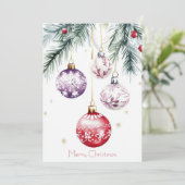 Aangepaste kerstkaart met feestelijke groet (Staand voorkant)