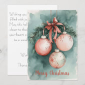 Aangepaste kerstkaart met feestelijke groet (Voorkant / Achterkant)