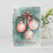 Aangepaste kerstkaart met feestelijke groet (Staand voorkant)