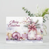 Aangepaste kerstkaart met feestelijke groet (Staand voorkant)