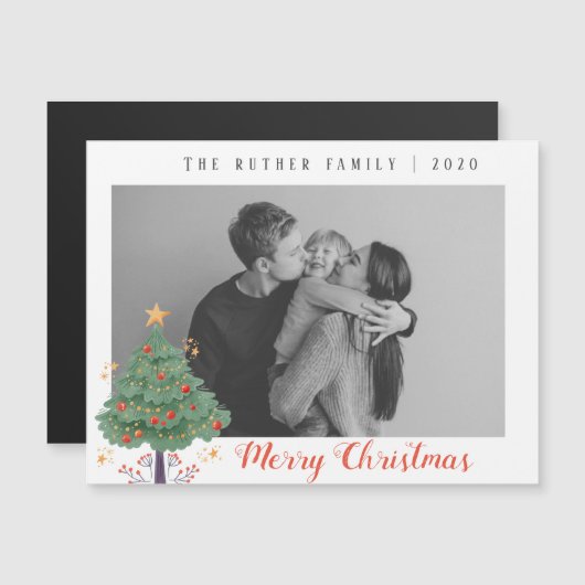 Aangepaste kerstkaart met foto (Voorkant / Achterkant)