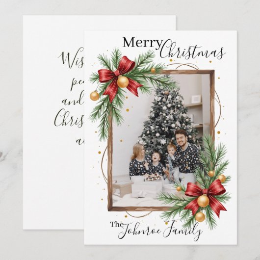 Aangepaste kerstkaart met fotokader (Voorkant / Achterkant)