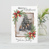 Aangepaste kerstkaart met fotokader (Staand voorkant)