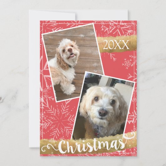 Aangepaste kerstkaart met twee foto's (Voorkant)
