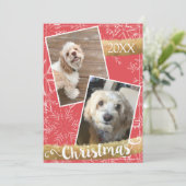 Aangepaste kerstkaart met twee foto's (Staand voorkant)
