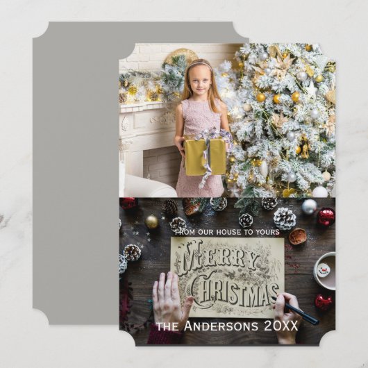 aangepaste kerstkaart met uw foto (Voorkant / Achterkant)