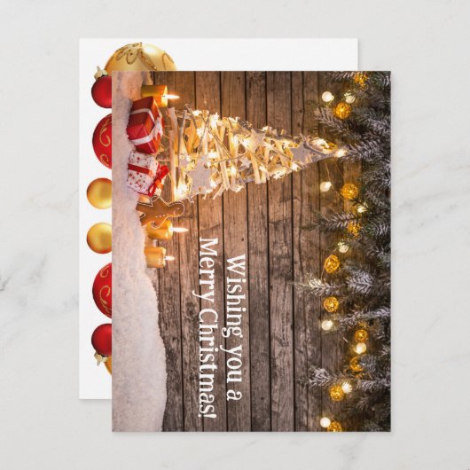 Aangepaste kerstkaart notitiekaartje (Voorkant / Achterkant)