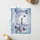 Aangepaste kerstkaart notitiekaartje (Voorkant / Achterkant in situ)