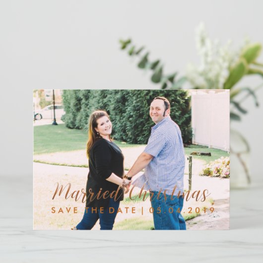 Aangepaste Kerstkaart om de datum te bewaren Kaart (Staand voorkant)