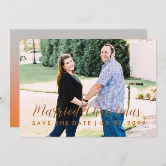 Aangepaste Kerstkaart om de datum te bewaren Kaart (Voorkant / Achterkant)