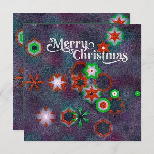 Aangepaste kerstKaart rood en groene Abstracte ste (Voorkant / Achterkant)