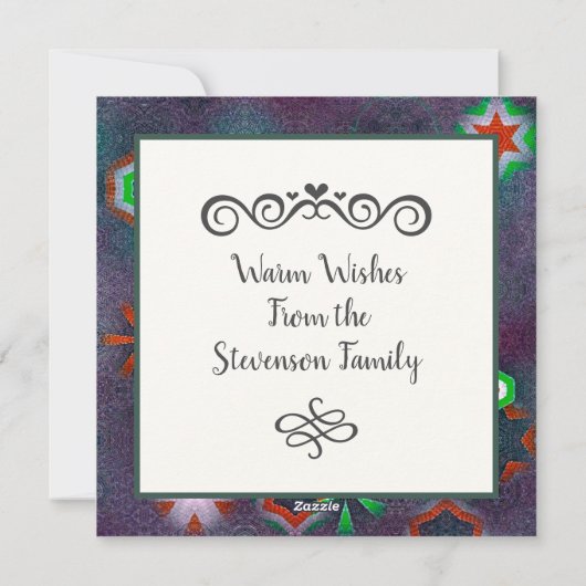 Aangepaste kerstKaart rood en groene Abstracte ste (Achterkant)