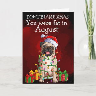 Aangepaste kerstKaart uit uw pug Bedankkaart