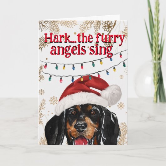 Aangepaste kerstkaart van Black & Tan Coonhound Bedankkaart (Voorkant)