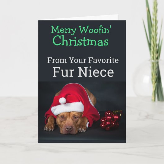 Aangepaste kerstkaart van je bontnicht bedankkaart (Voorkant)
