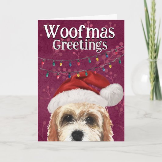 Aangepaste kerstkaart van je Cockapoo Bedankkaart (Voorkant)