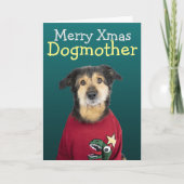 Aangepaste kerstkaart van je hond bedankkaart (Voorkant)