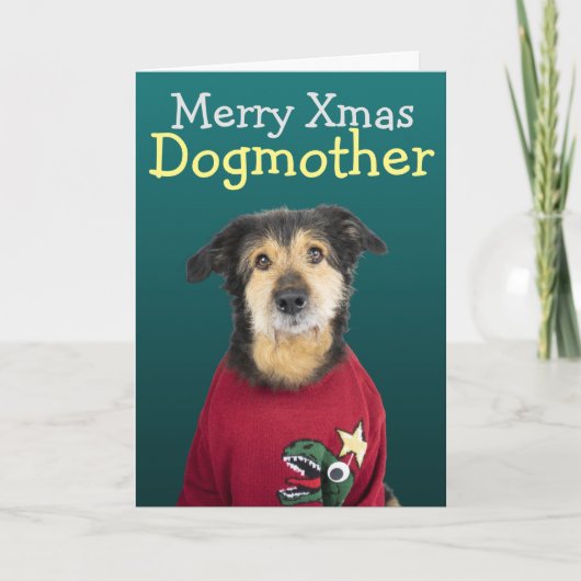 Aangepaste kerstkaart van je hond bedankkaart (Voorkant)