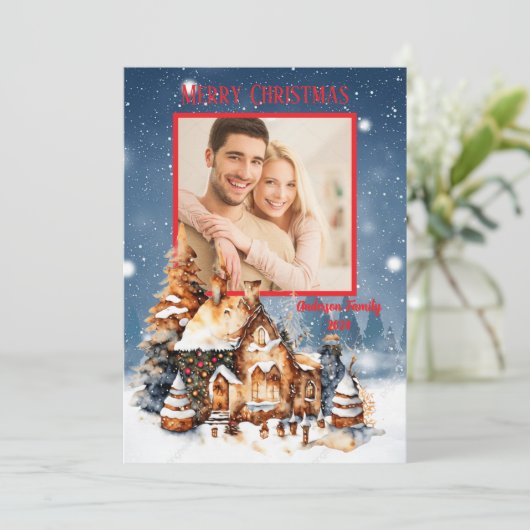 Aangepaste kerstKaart voor de fotoserie Kaart (Staand voorkant)