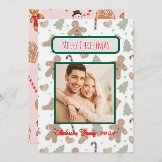 Aangepaste kerstKaart voor de fotoserie Kaart (Voorkant / Achterkant)