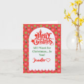 Aangepaste Kerstkaart voor Je Vrouw Kaart (Gele Bloem)
