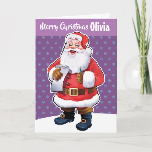 Aangepaste kerstkaart "Vrolijk kerstfeest jouw naa Kaart (Voorkant)