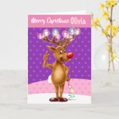 Aangepaste kerstkaart "Vrolijk kerstfeest jouw naa Kaart (Gele Bloem)