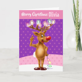 Aangepaste kerstkaart "Vrolijk kerstfeest jouw naa Kaart