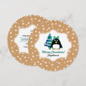 Aangepaste kerstkaarten met leuk kindernamen voor feestdagenkaart (Voorkant / Achterkant)