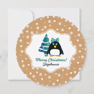 Aangepaste kerstkaarten met leuk kindernamen voor feestdagenkaart