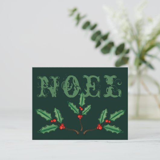 Aangepaste kerstkaarten met Noel Briefkaart (Staand voorkant)