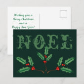 Aangepaste kerstkaarten met Noel Briefkaart (Voorkant / Achterkant)