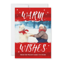 Aangepaste kerstkaarten voor foto's - Warm Wishes 