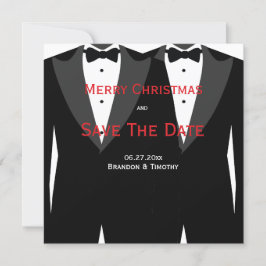 Aangepaste kerstkaarten voor gay trouwdatum Save T Save The Date