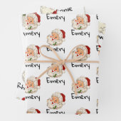 Aangepaste kerstkaarten voor kerstcadeautjes inpakpapier vel (In situ)