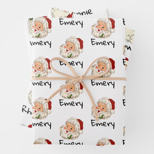 Aangepaste kerstkaarten voor kerstcadeautjes inpakpapier vel (In situ)