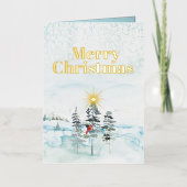 Aangepaste kerstKaarten voor Waterverf Folie Feestdagenkaart (Voorkant)