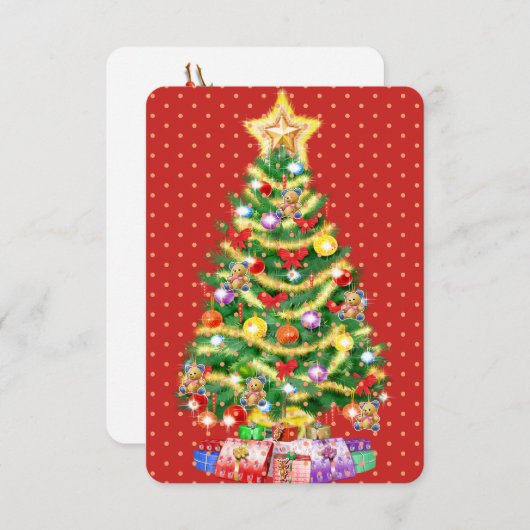 Aangepaste kerstkaartenboom en decoraties. bedankkaart (Voorkant / Achterkant)