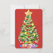 Aangepaste kerstkaartenboom en decoraties. bedankkaart (Voorkant)