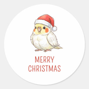 Aangepaste Kerstkakariki met Kerstmanhoed Ronde Sticker