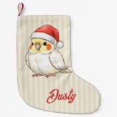 Aangepaste Kerstkakariki met kerstmuts Kleine Kerstsok (Voorkant)