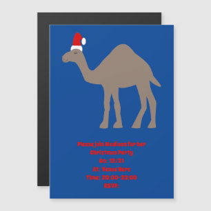 Aangepaste kerstkameelpartij magnetische uitnodiging