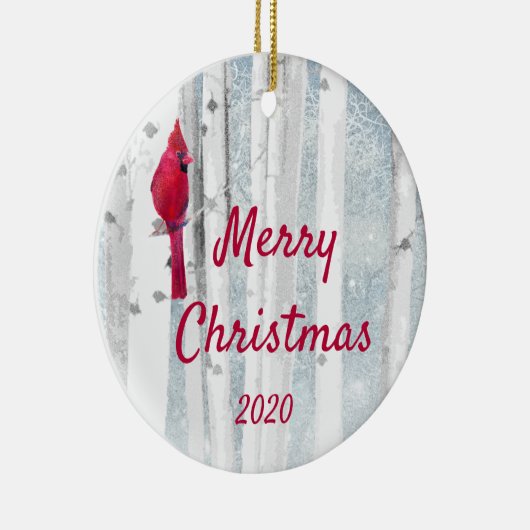 Aangepaste kerstkardinaal vogelvogelboom keramisch ornament (Rechts)