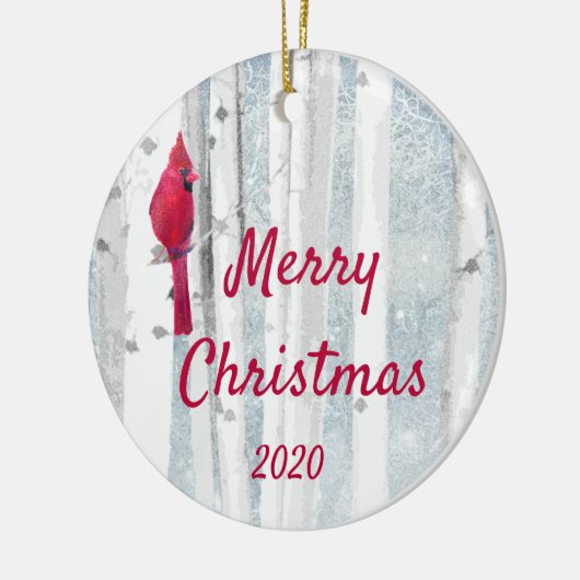 Aangepaste kerstkardinaal vogelvogelboom keramisch ornament (Links)