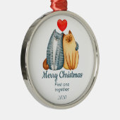 Aangepaste kerstkatten, eerste samen metalen ornament (Rechts)