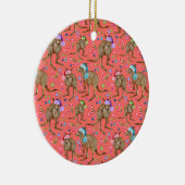 Aangepaste kerstkerst Kangaroo Roze keramische orn Keramisch Ornament (Rechts)